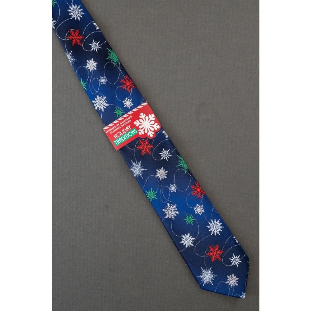 HOLIDAY TRADITIONS men’s snowflakes holiday winter Christmas pattern tie NWT
